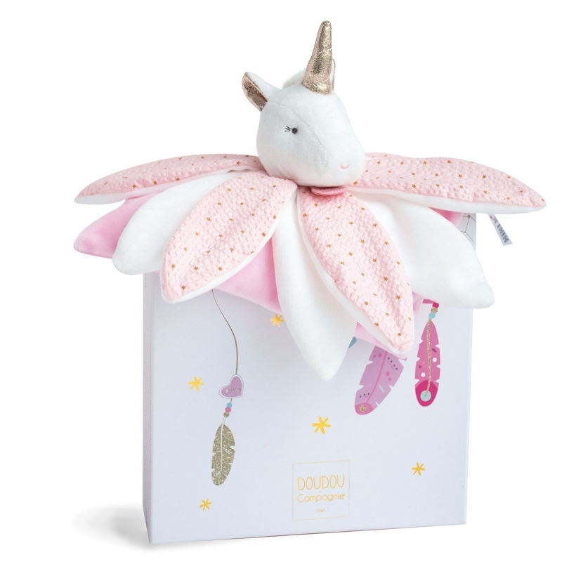  - attrape-rêve big baby comforter unicorn pink white star 